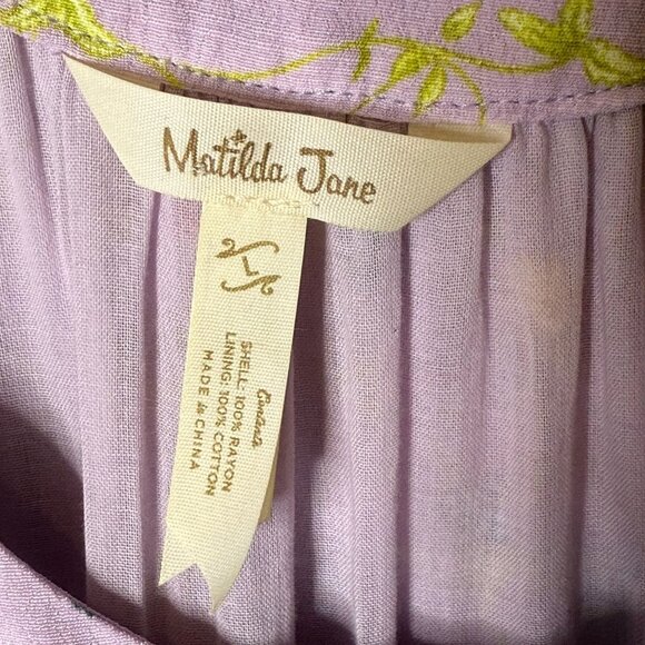 Matilda Jane Enchanted Garden Lilac Floral Midi Dress Clean Girl Small Romantic - Picture 4 of 12